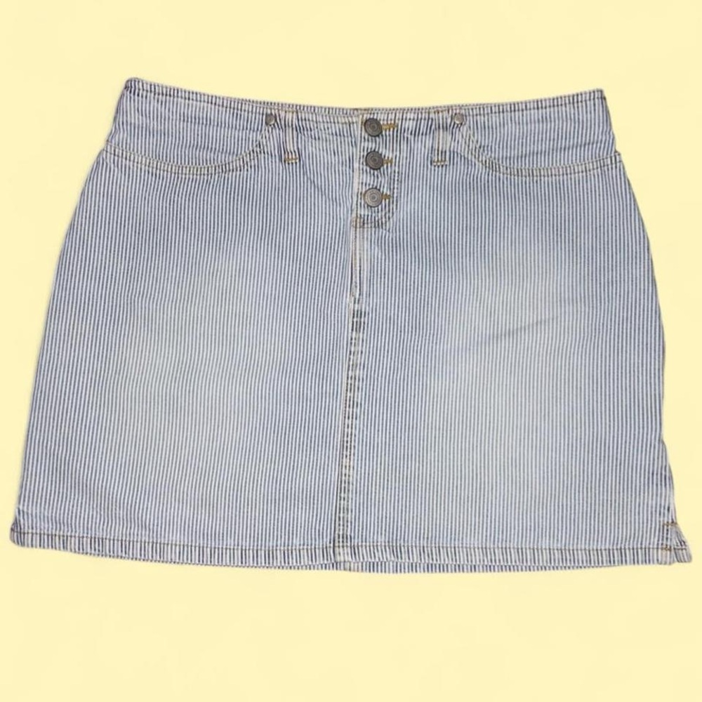 Y2K No Boundaries Blue Striped Mini Skirt
